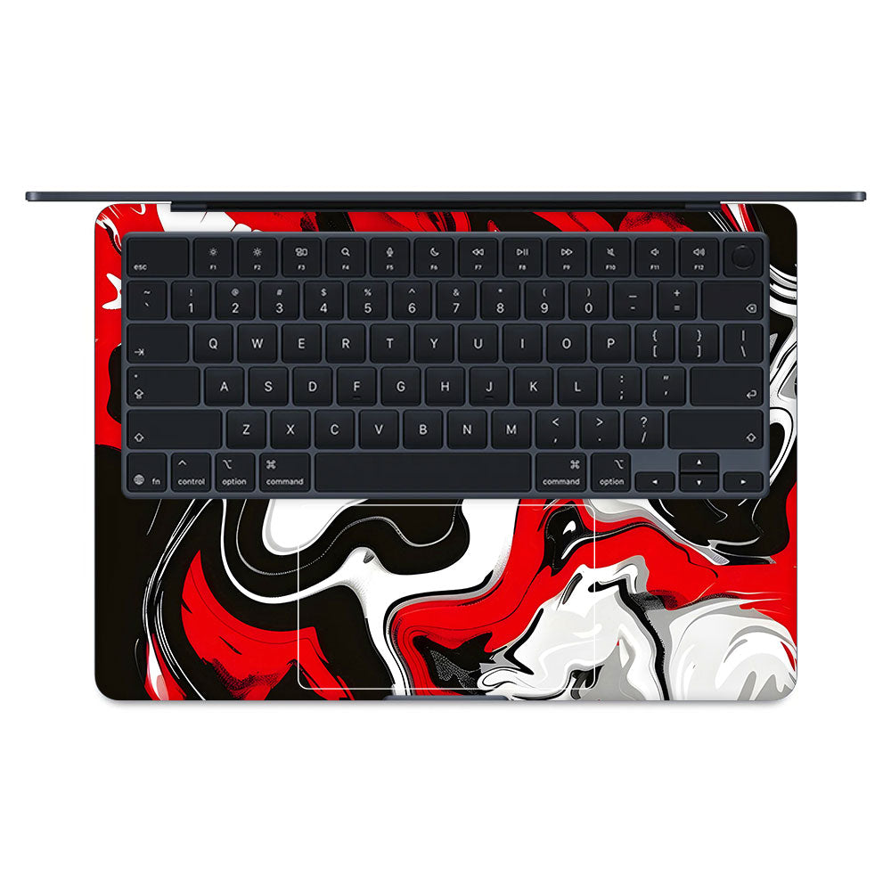 Red and White Marble MacBook Air 13 M5 2026 Laptop Skin