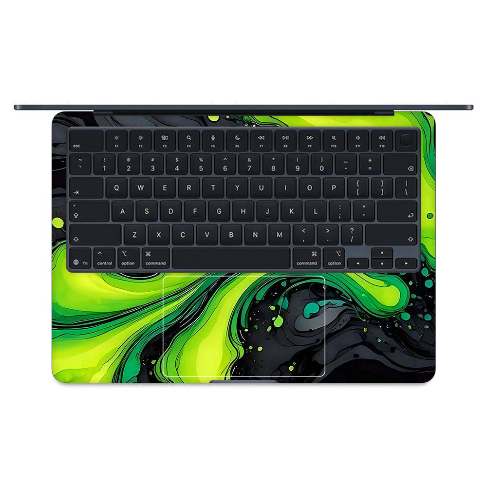 Air 15 M5 2026n Green Paint Swirls MacBook Air 13 M5 2026 Laptop Skin
