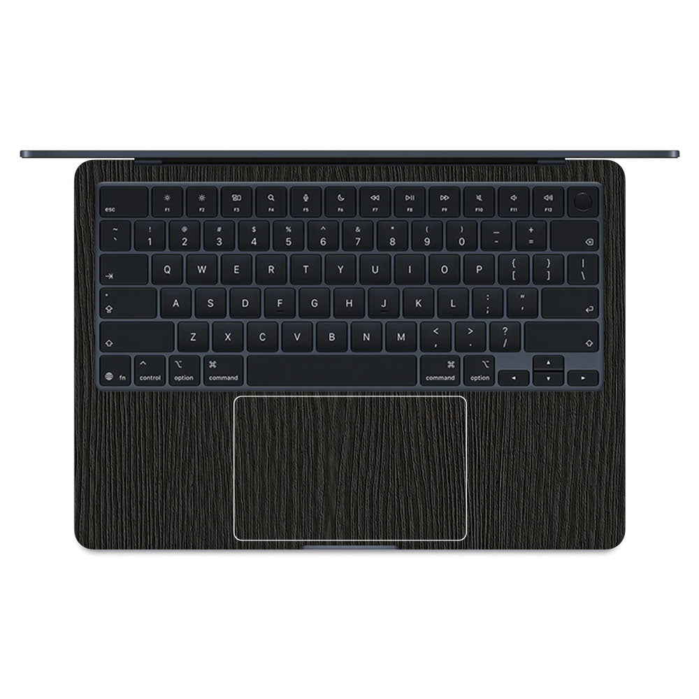 Textured Black Wood MacBook Air 13 M5 2026 Laptop Skin