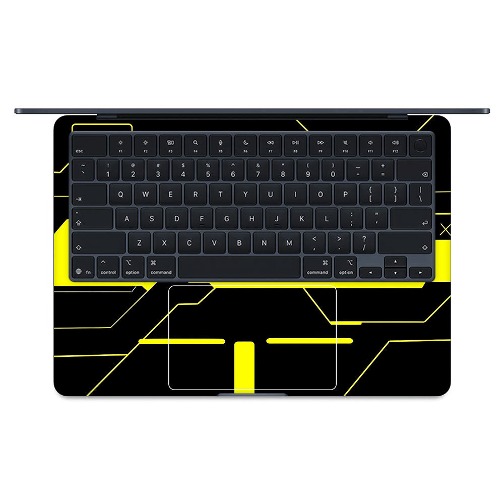 Cyberpunk Yellowline Grid MacBook Air 13 M5 2026 Laptop Skin
