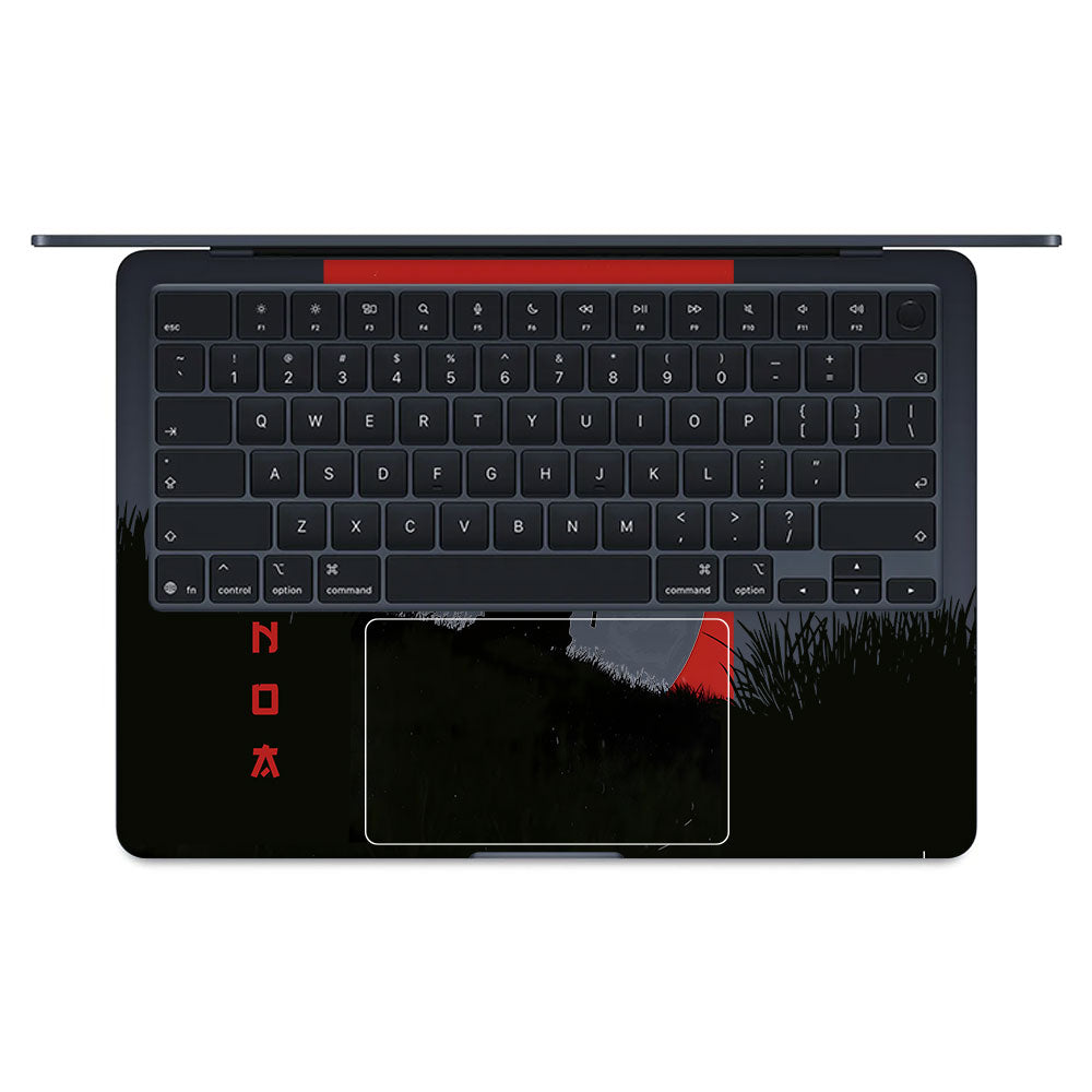 Transparent Swordsman's Resolve Macbook Air 13 M5 2026 Laptop Skin
