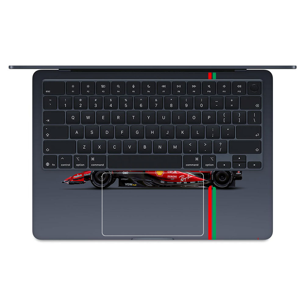 Transparent Ferrari Flame Macbook Air 13 M5 2026 Laptop Skin