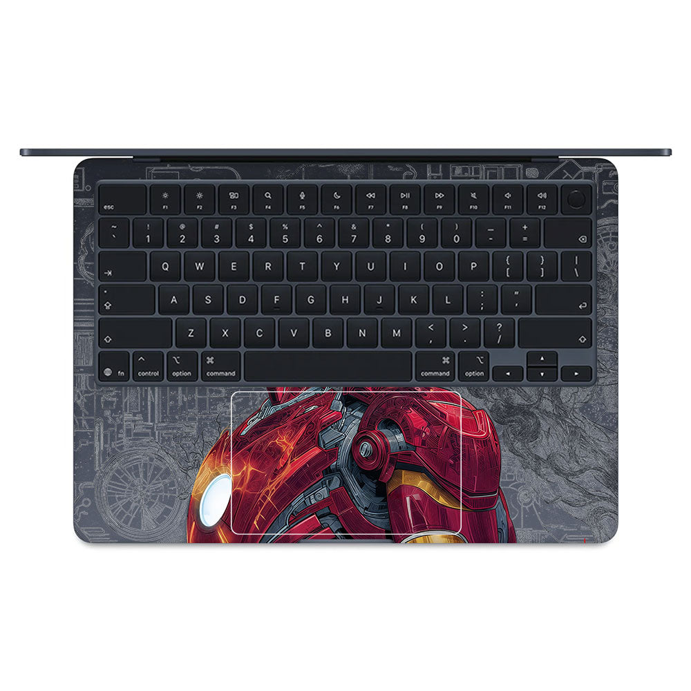 Transparent Futuristic Iron Man Macbook Air 13 M5 2026 Laptop Skin
