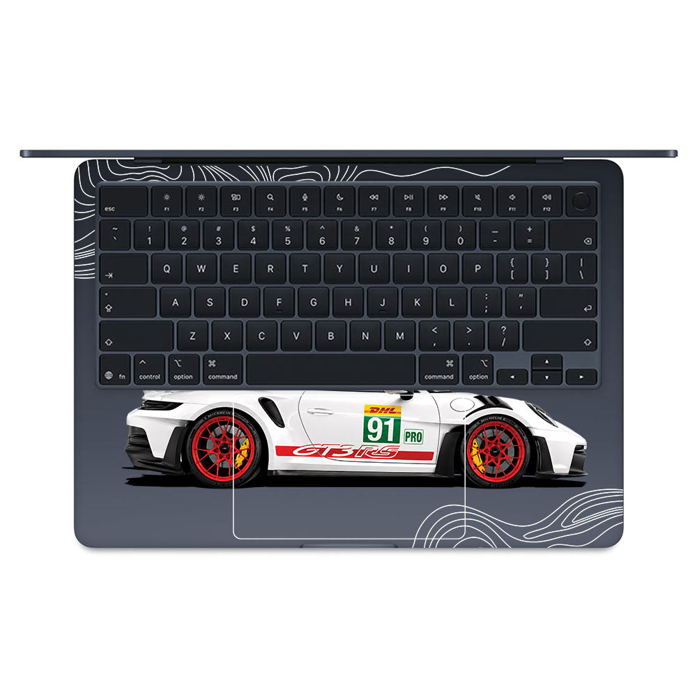Transparent Track Spec Power Macbook Air 13 M5 2026 Laptop Skin