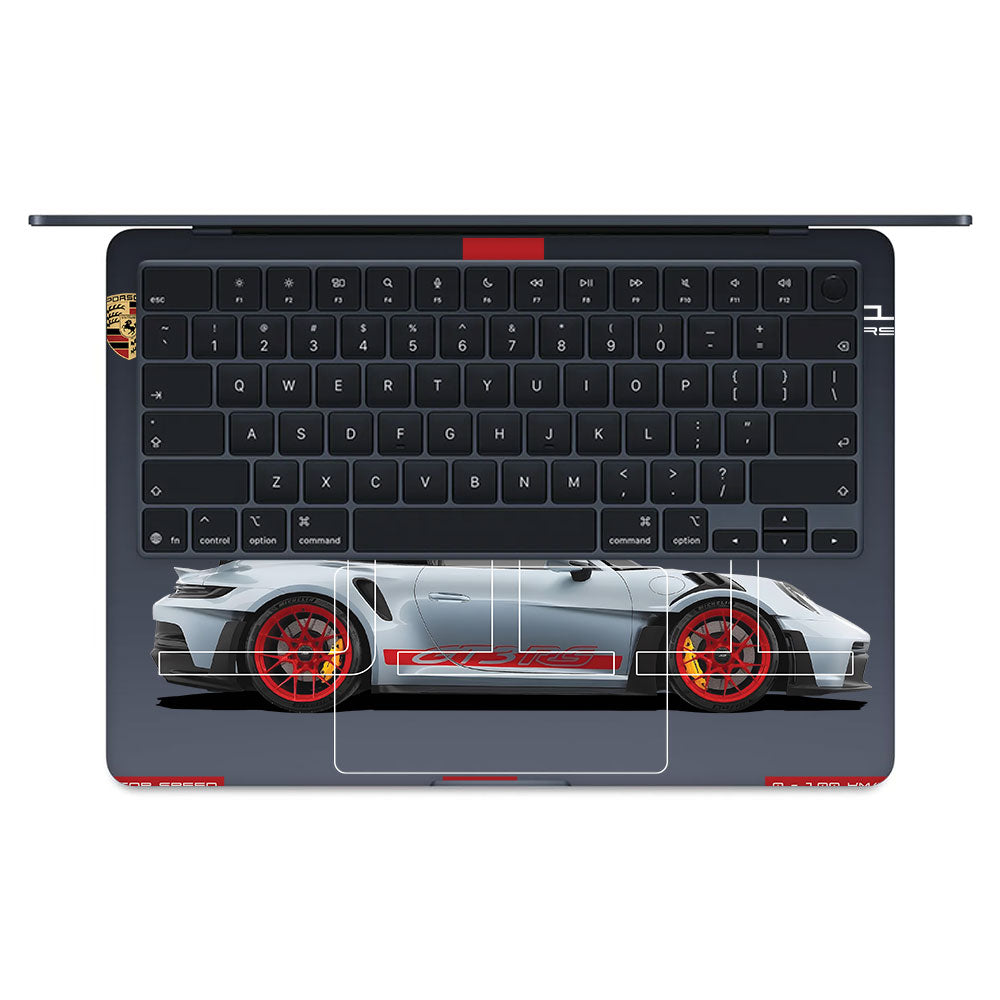 Transparent Porsche 911 Performance Macbook Air 13 M5 2026 Laptop Skin