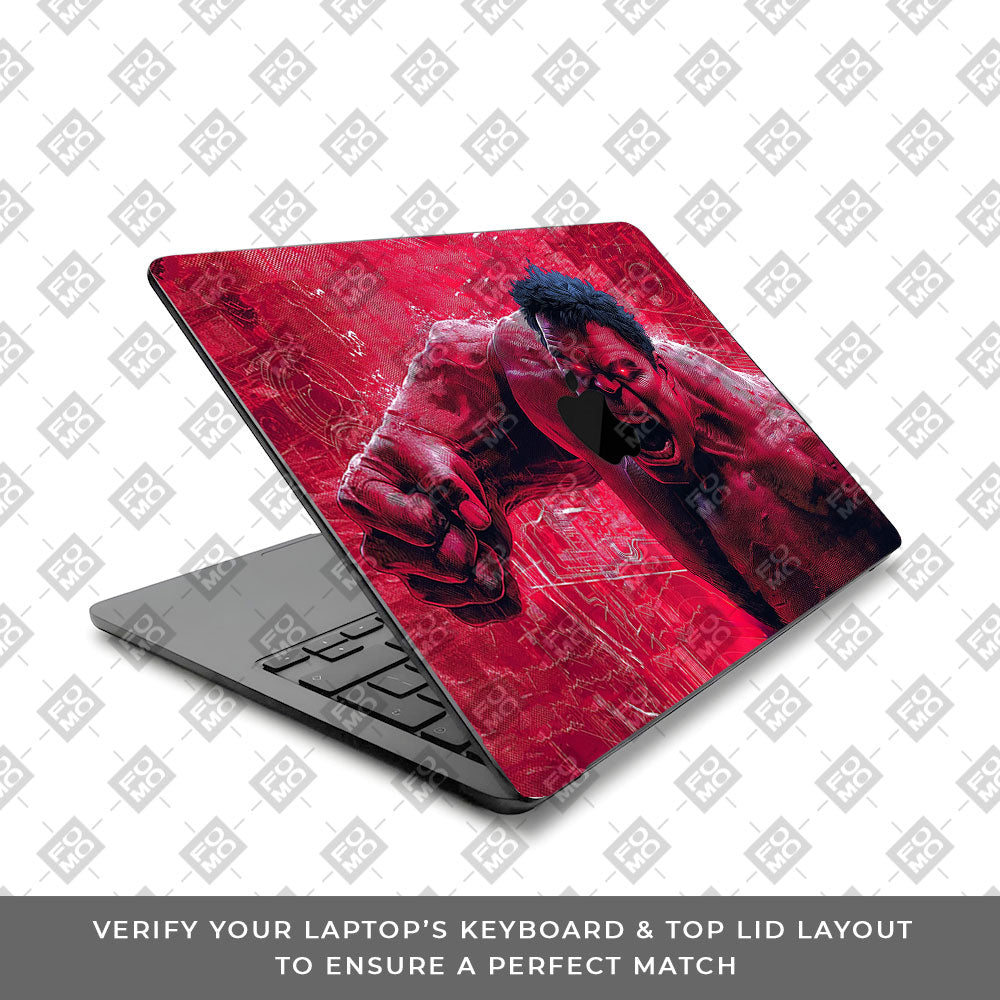 Gamma Rage Red Hulk MacBook Air 13 M4 2025 Laptop Skin