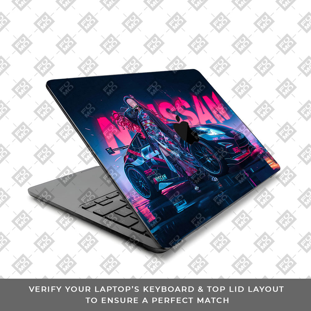 Neon Bloom Nezuko Racer MacBook Air 13 M2 2022 Laptop Skin
