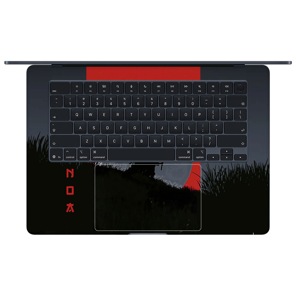 Transparent Swordsman's Resolve Macbook Air 15 M5 2026 Laptop Skin