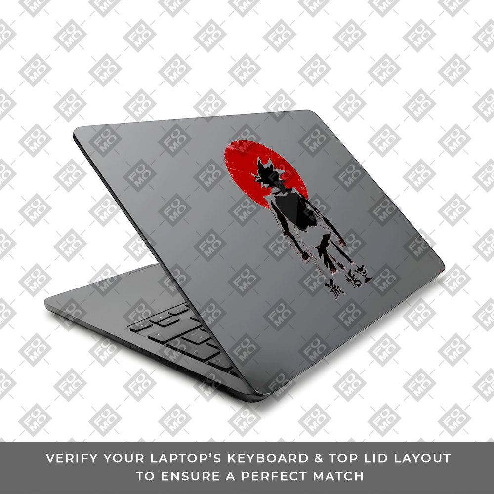 Transparent Sunset Samurai Macbook Air 13 M5 2026 Laptop Skin