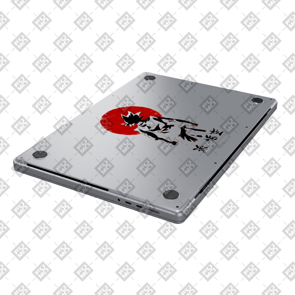 Transparent Sunset Samurai Macbook Air 13 M5 2026 Laptop Skin