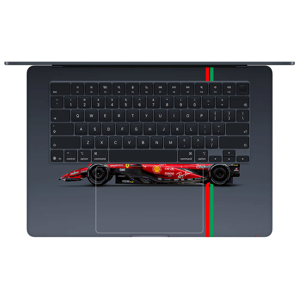 Transparent Ferrari Flame Macbook Air 15 M5 2026 Laptop Skin