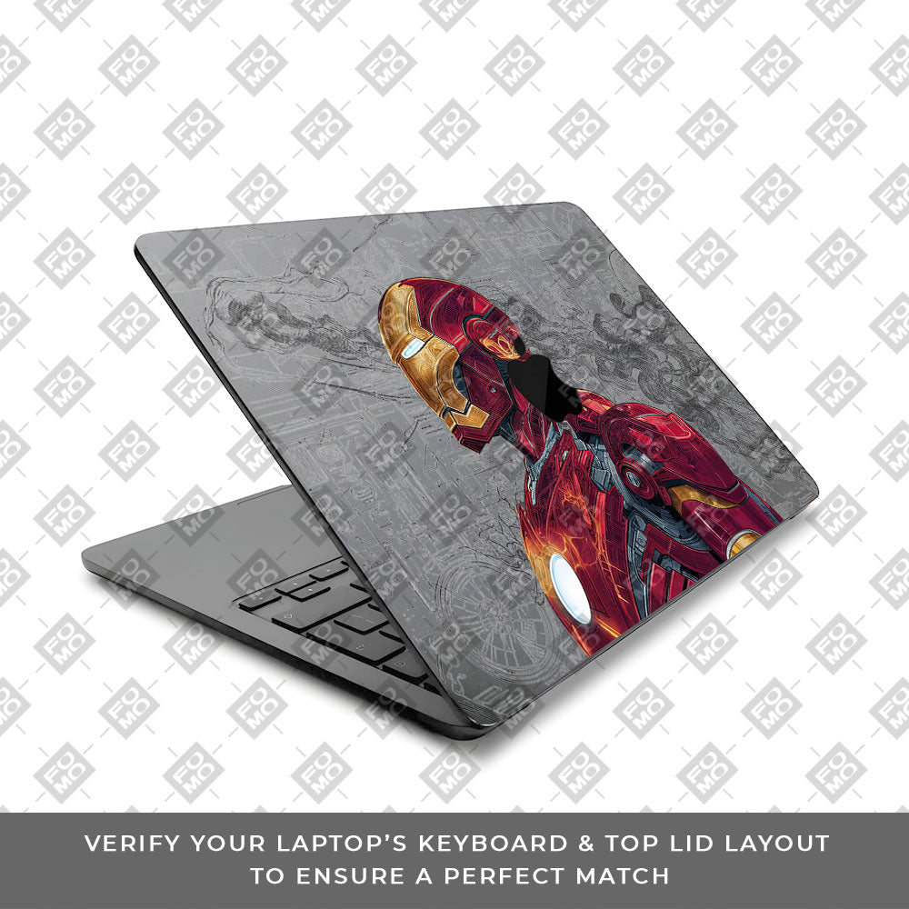 Transparent Futuristic Iron Man Macbook Air 13 M5 2026 Laptop Skin