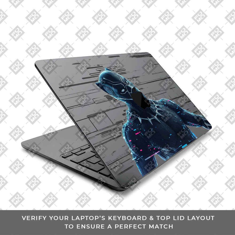Transparent Glitchborne Panther Macbook Air 13 M5 2026 Laptop Skin