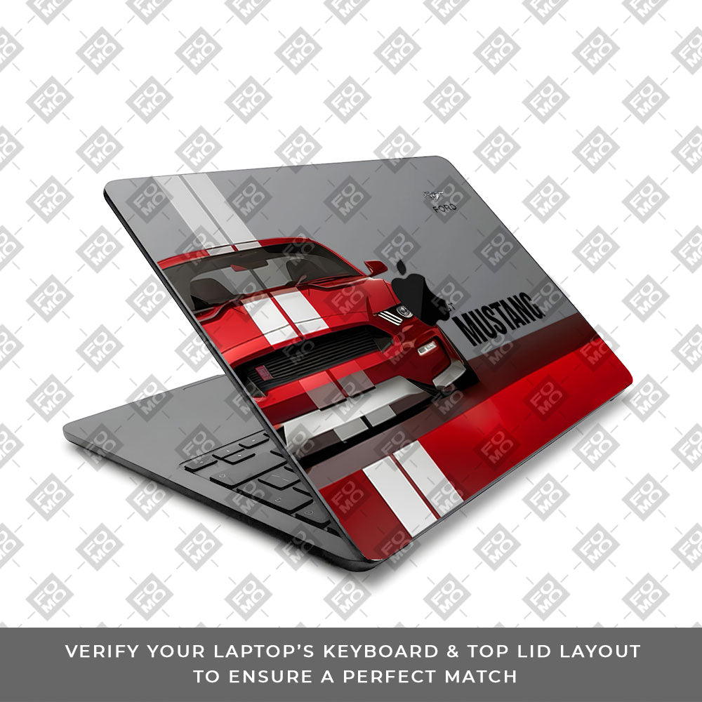 Transparent Mustang Power Macbook Air 15 M5 2026 Laptop Skin