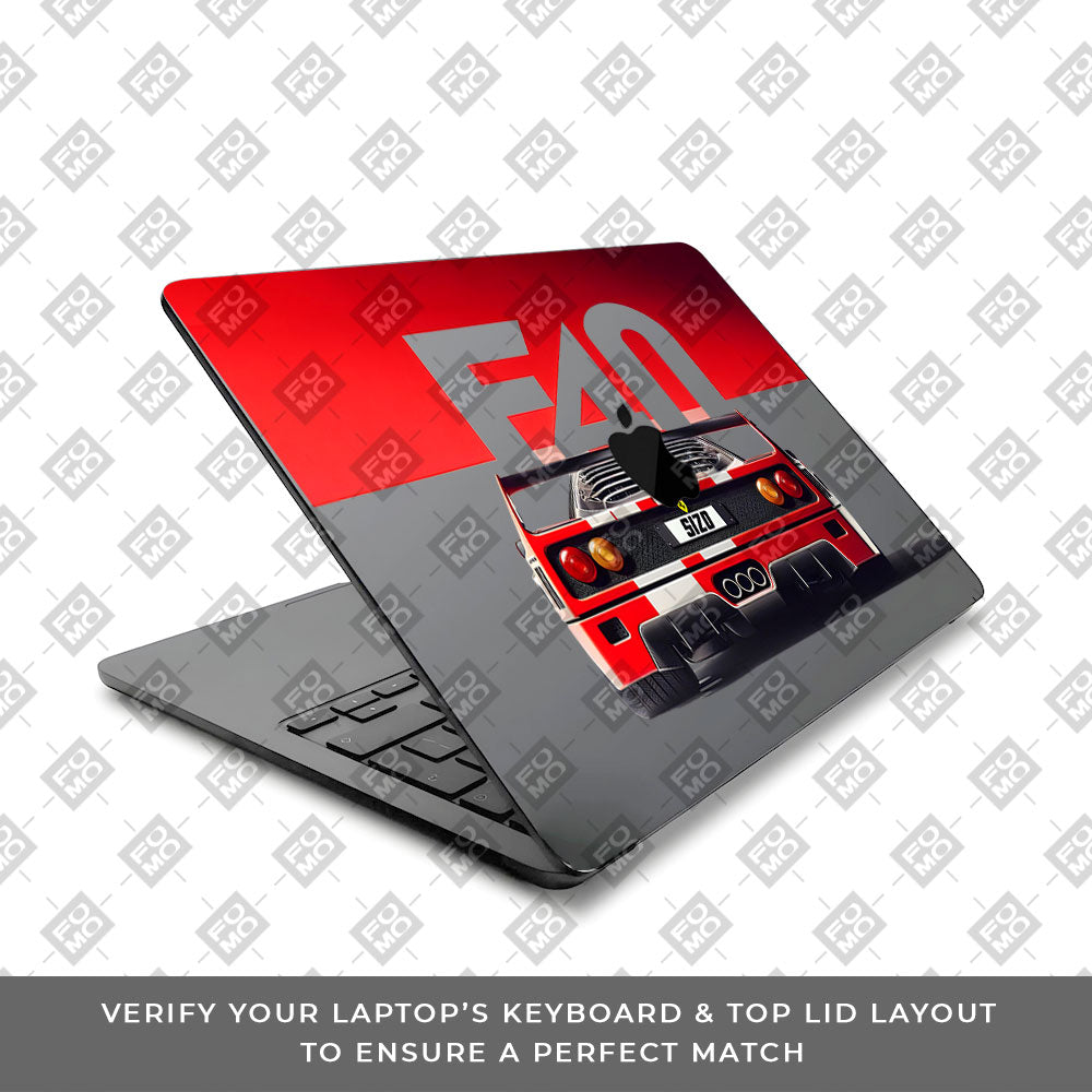 Transparent Ferrari F40 Macbook Air 13 M5 2026 Laptop Skin