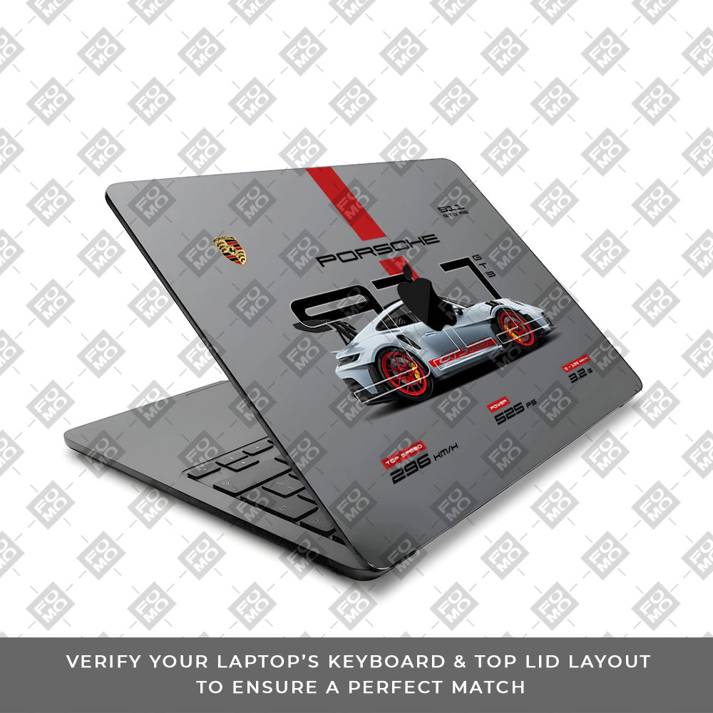 Transparent Porsche 911 GT3 RS Macbook Air 13 M5 2026 Laptop Skin