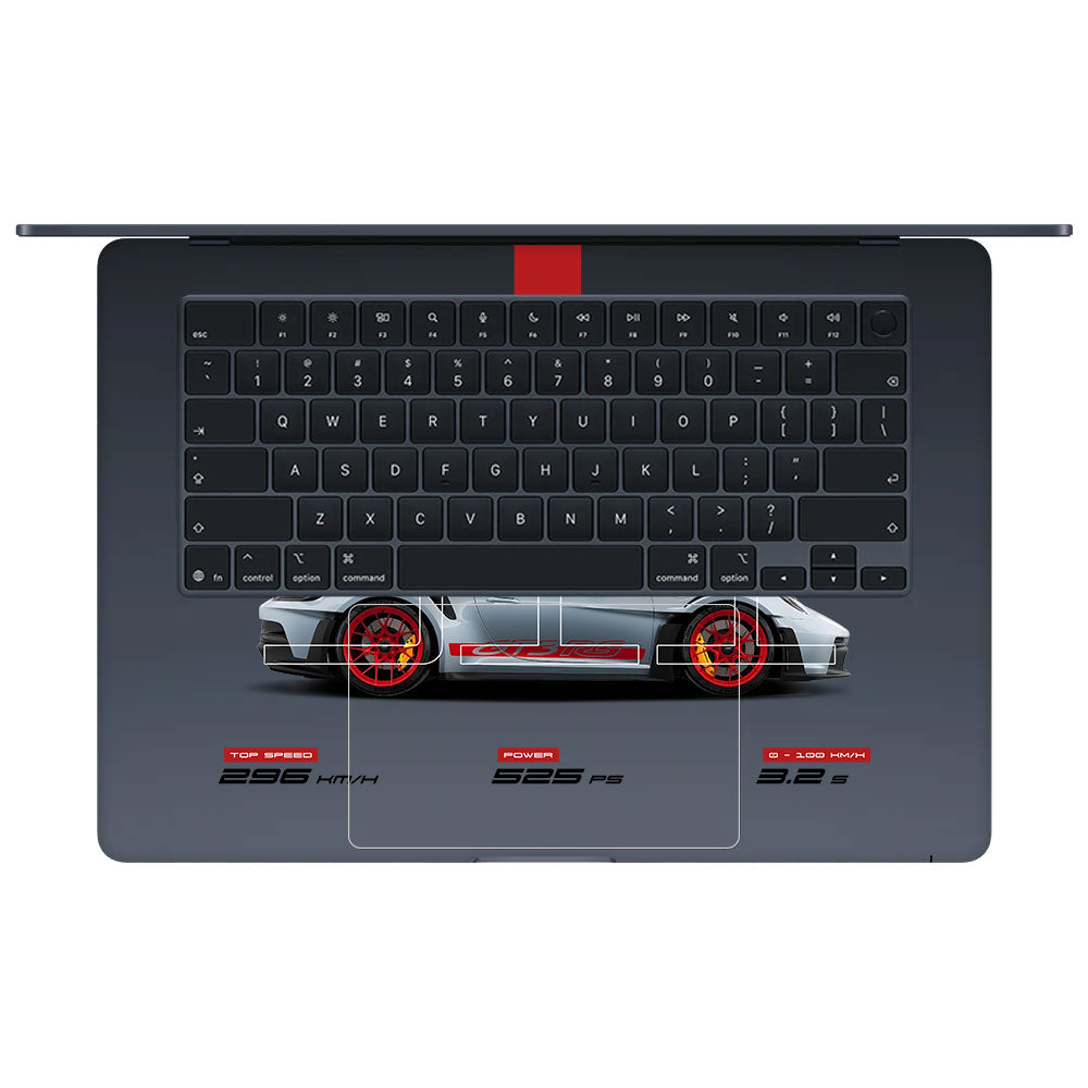 Transparent Porsche 911 GT3 RS Macbook Air 15 M5 2026 Laptop Skin