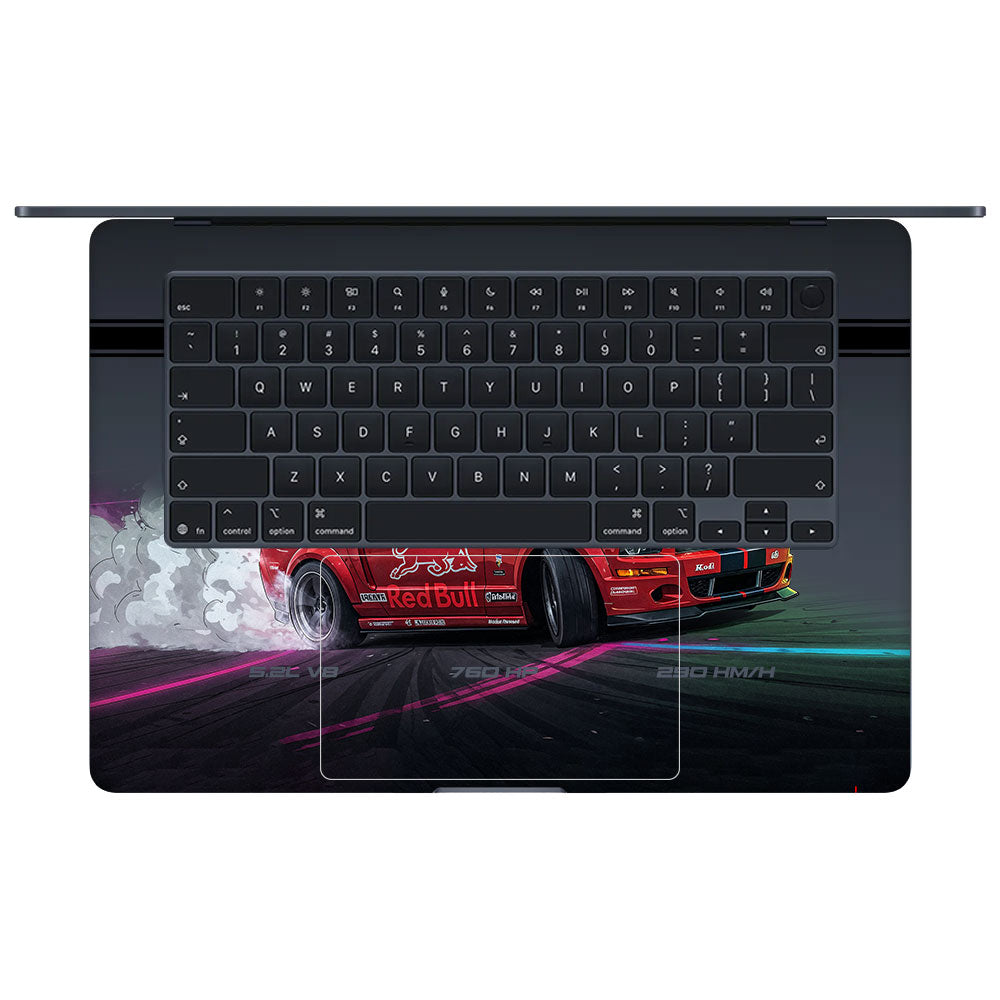 Transparent Toxic Muscle Racer Macbook Air 15 M5 2026 Laptop Skin