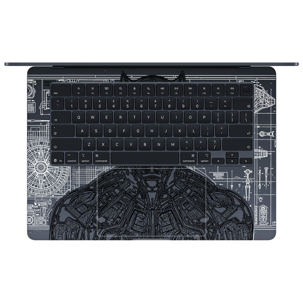 Transparent Black Panther Techshell Macbook Air 15 M5 2026 Laptop Skin
