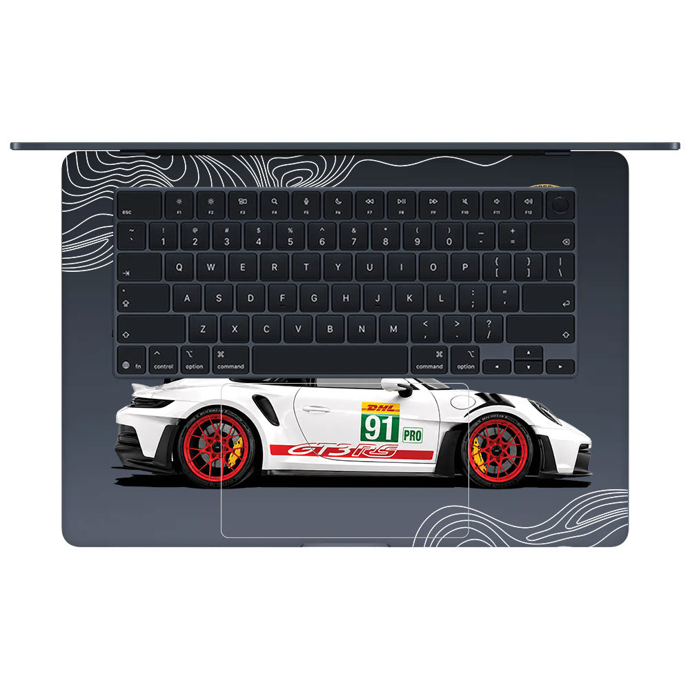 Transparent Track Spec Power Macbook Air 15 M5 2026 Laptop Skin
