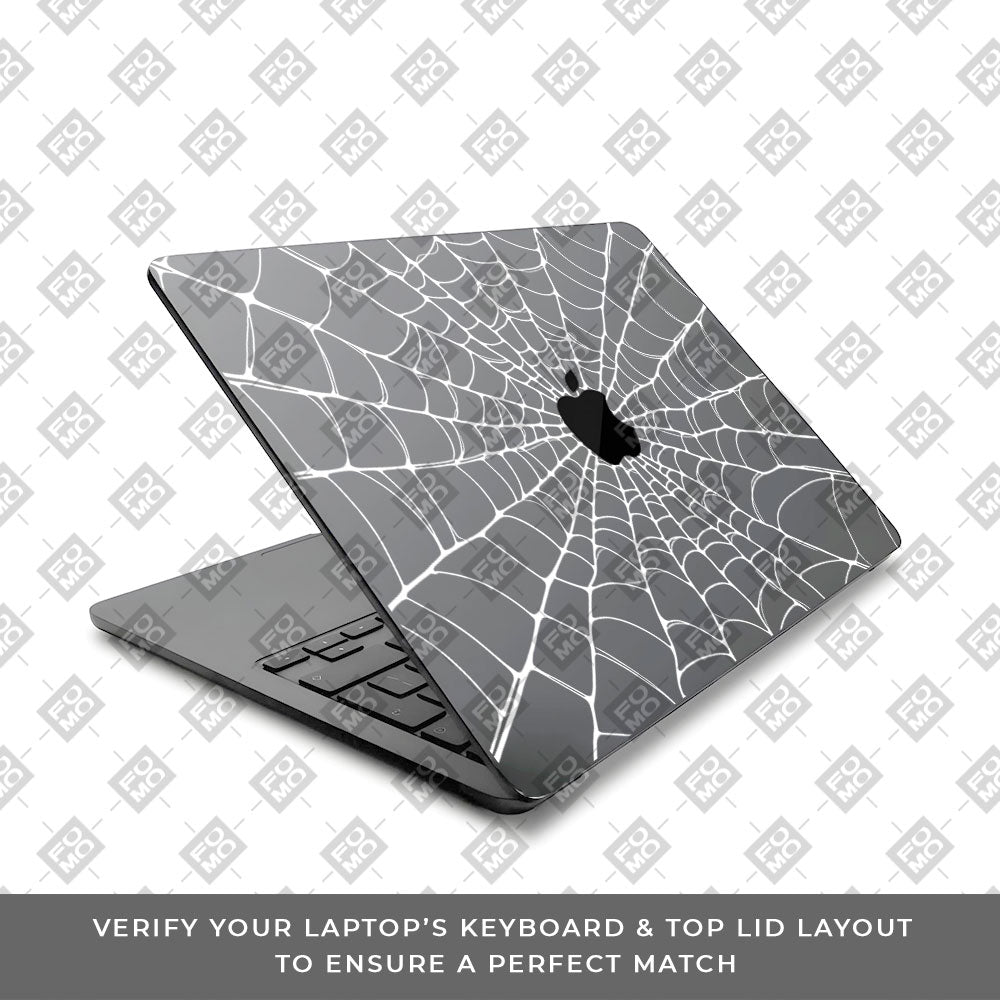 Transparent Spider Web Vortex Macbook Air 13 M5 2026 Laptop Skin