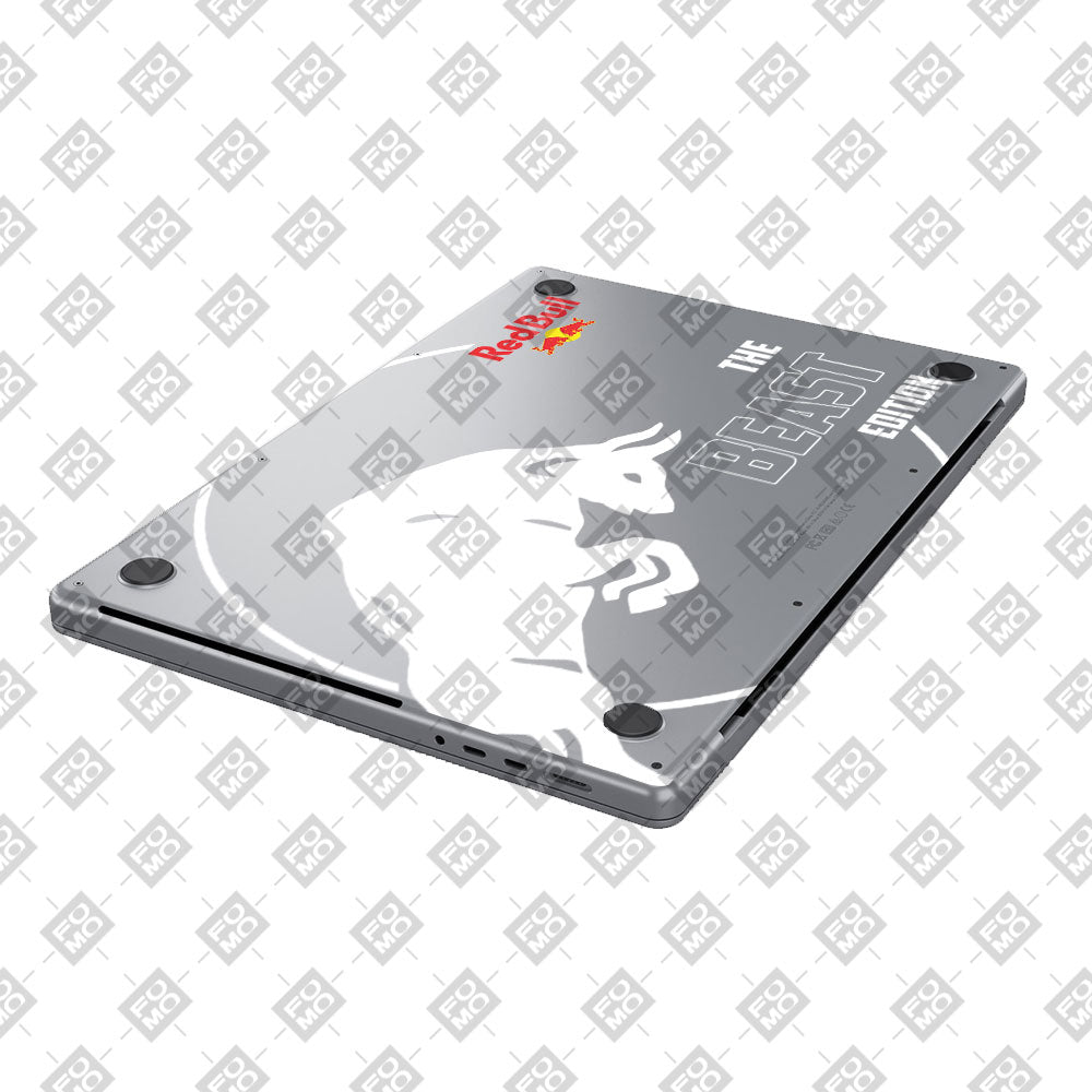 Transparent Red Bull The Beast Edition Macbook Air 13 M5 2026 Laptop Skin