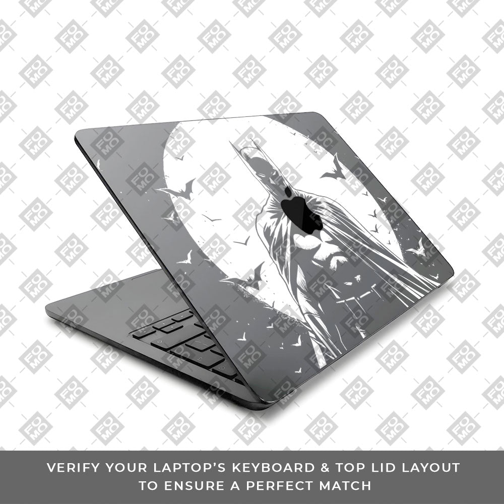 Transparent Dark Knight Moon Rise Macbook Air 15 M5 2026 Laptop Skin