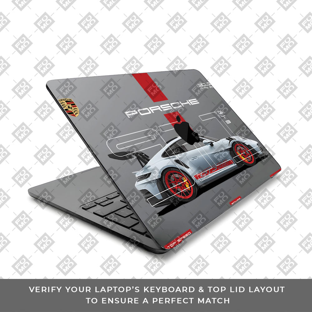 Transparent Porsche 911 Performance Macbook Air 13 M5 2026 Laptop Skin