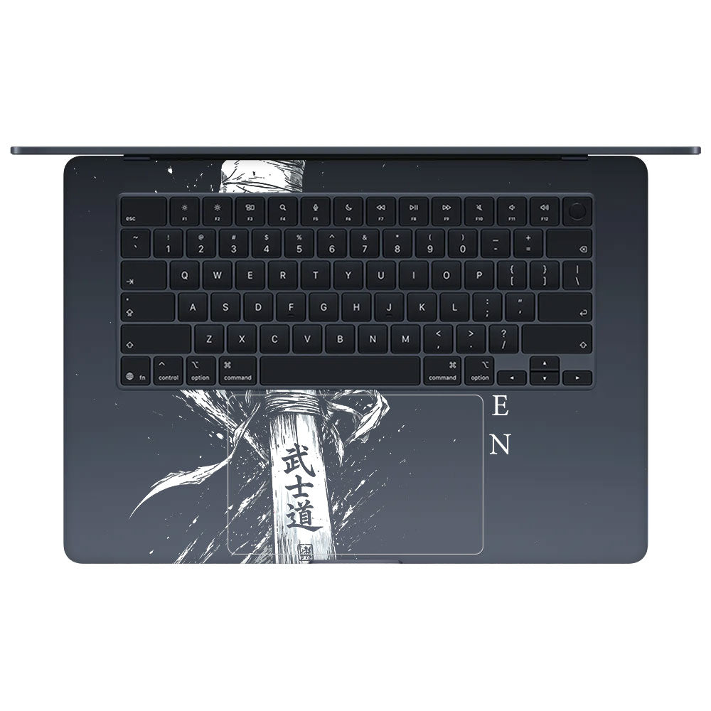 Transparent Kaizen Samurai Sword Macbook Air 15 M5 2026 Laptop Skin