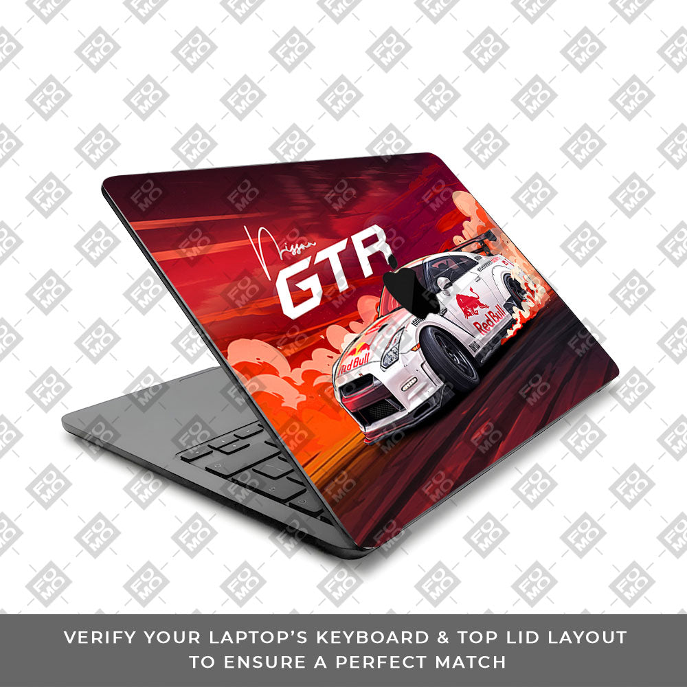 Nissan GTR Red Bull Drift Fury Macbook Air 15 M5 2026 3D Laptop Skin