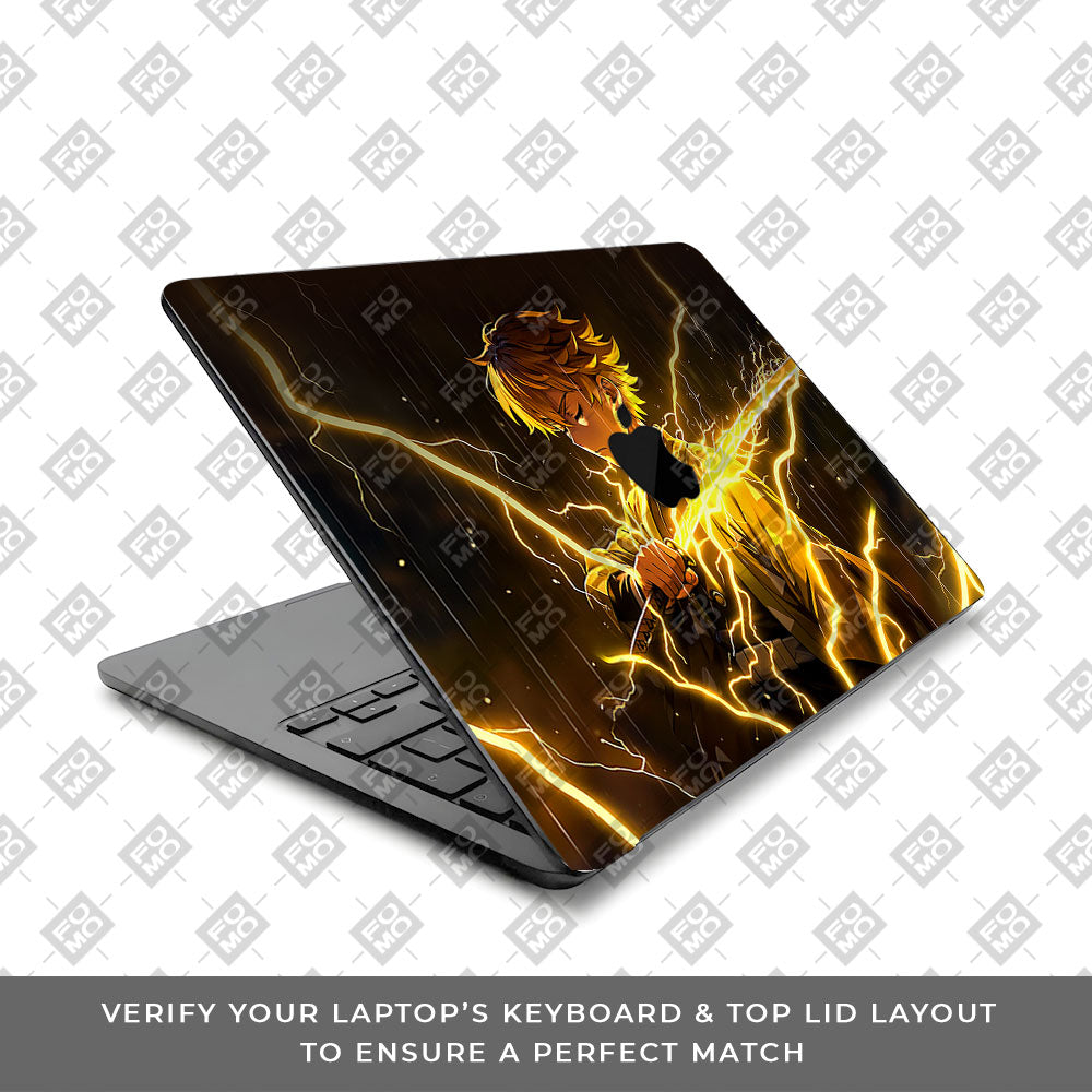 Thunder Soul Lightning Zenitsu Macbook Air 15 M5 2026 3D Laptop Skin