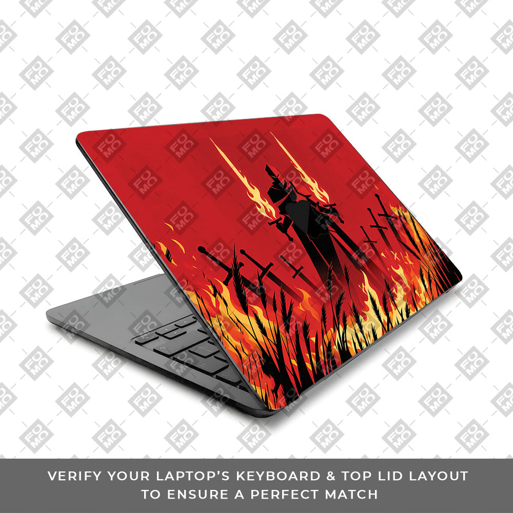 Knight of Flames Macbook Air 15 M5 2026 3D Laptop Skin