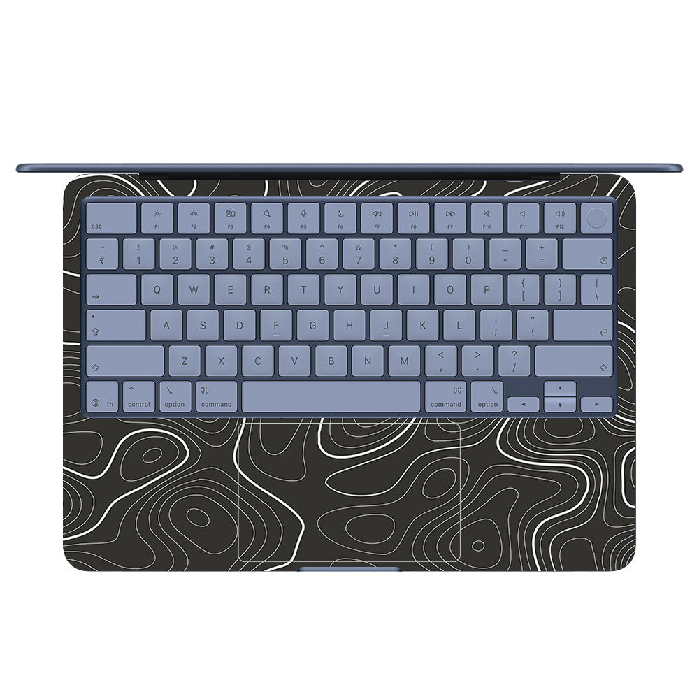 Grayscale Topographic Lines MacBook Neo 13 Laptop Skin