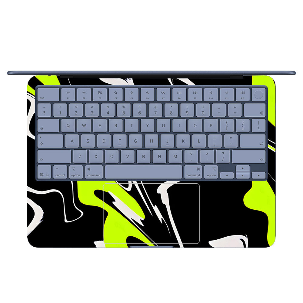 Neon Green and Black Patterns MacBook Neo 13 Laptop Skin