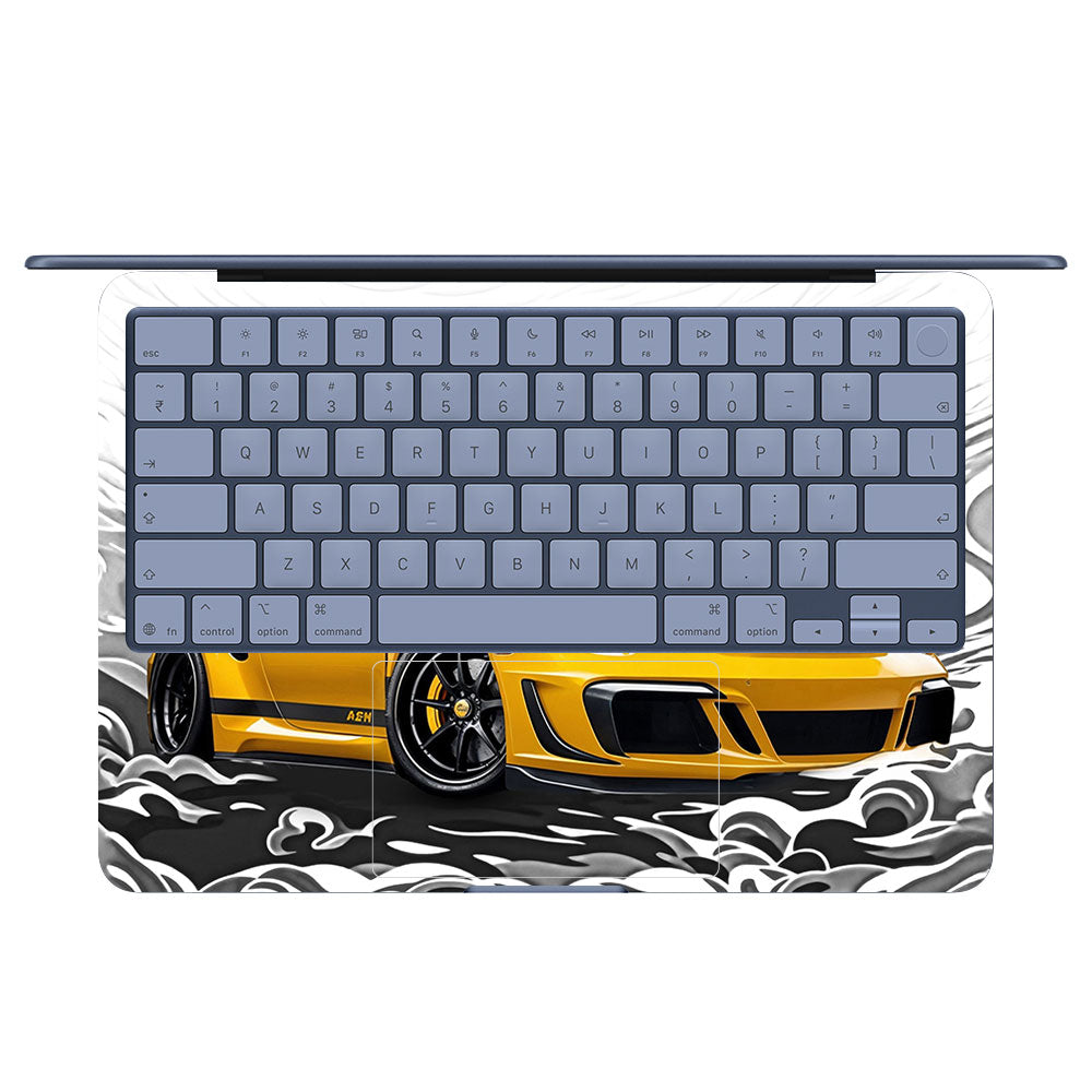 Porsche 911 Yellow Blaze MacBook Neo Laptop Skin