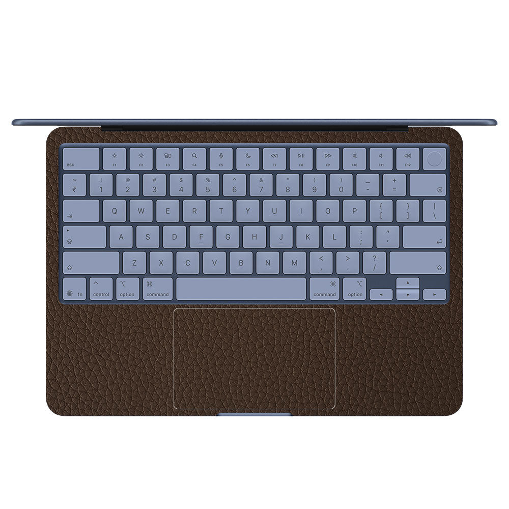 Textured Brown Leather MacBook Neo 13 Laptop Skin