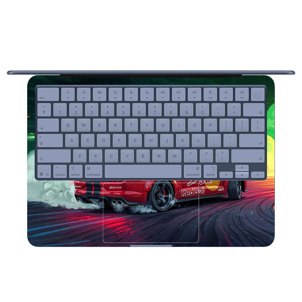 Mustang GT Red Bull Drift Beast MacBook Neo 13 Laptop Skin