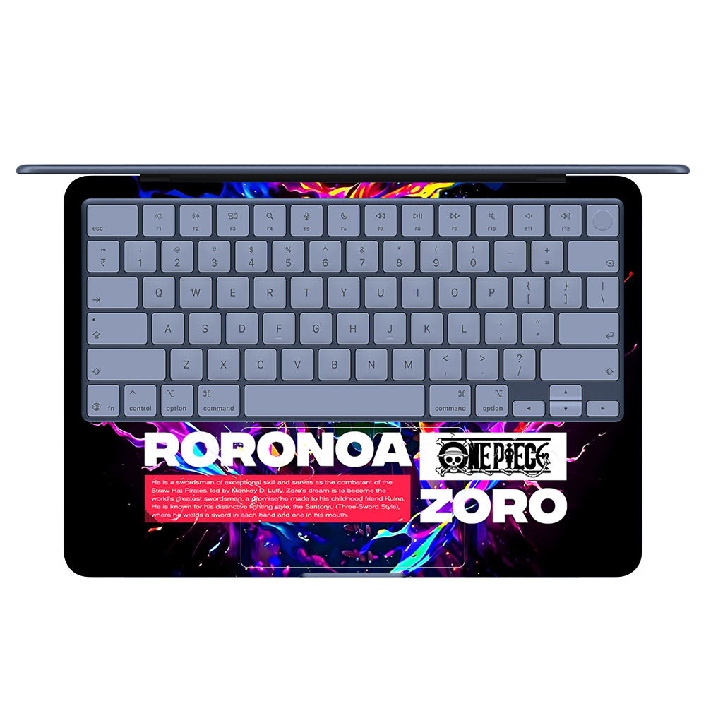 Zoro with Neon Flames MacBook Neo 13 Laptop Skin