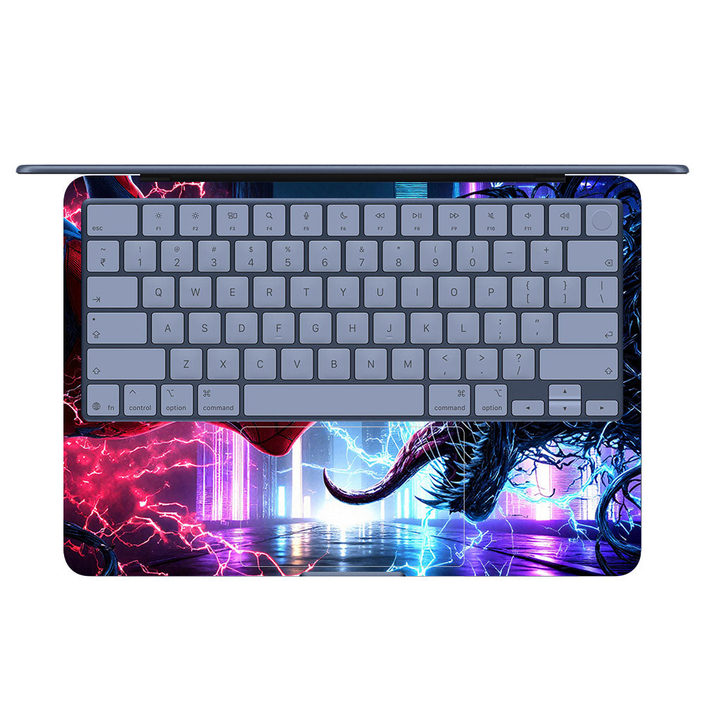 Spiderman vs Venom Showdown MacBook Neo 13 3D Laptop Skin