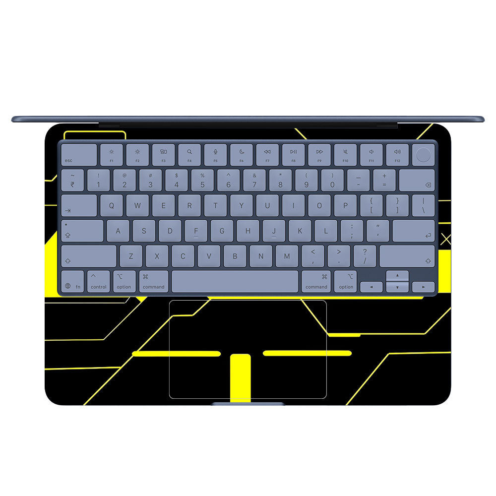 Cyberpunk Yellowline Grid MacBook Neo 13 Laptop Skin