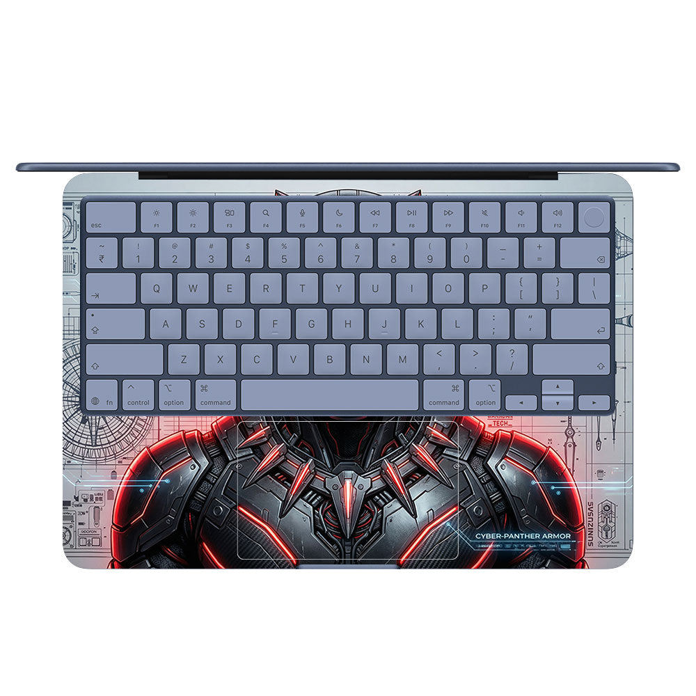 Futuristic Black Panther MacBook Neo 13 3D Laptop Skin