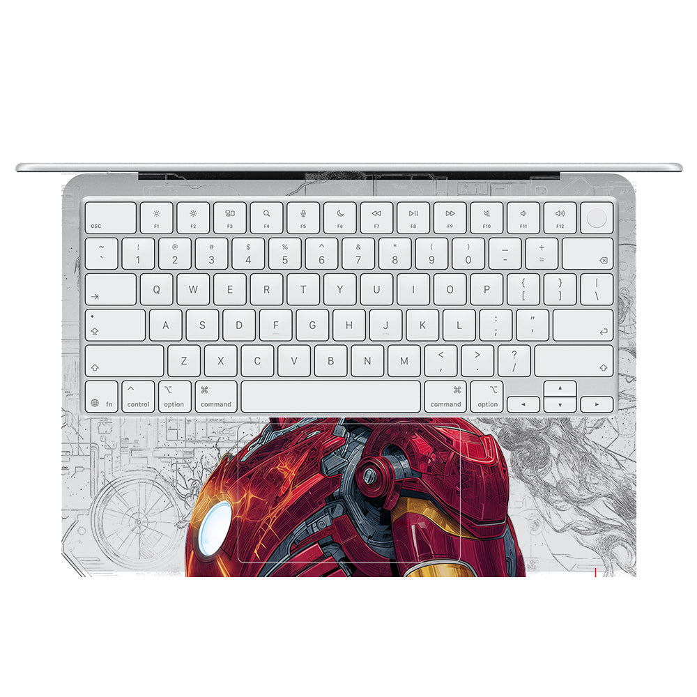 Transparent Futuristic Iron Man MacBook Neo 13 Laptop Skin