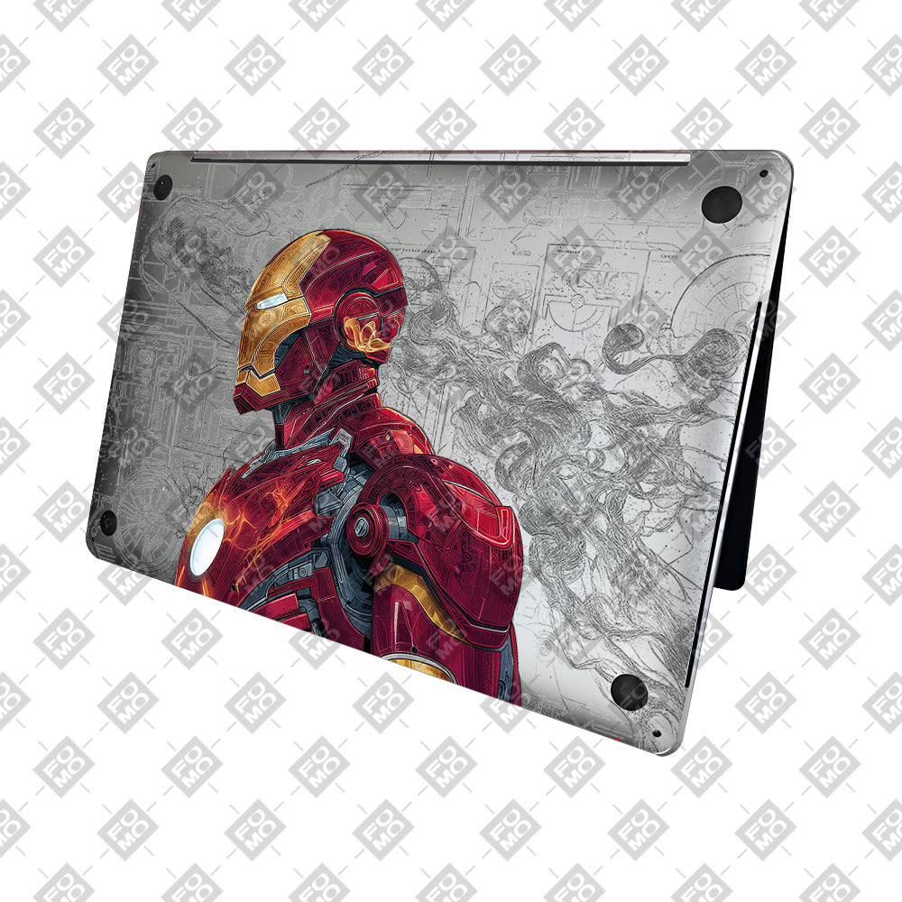 Transparent Futuristic Iron Man MacBook Neo 13 Laptop Skin