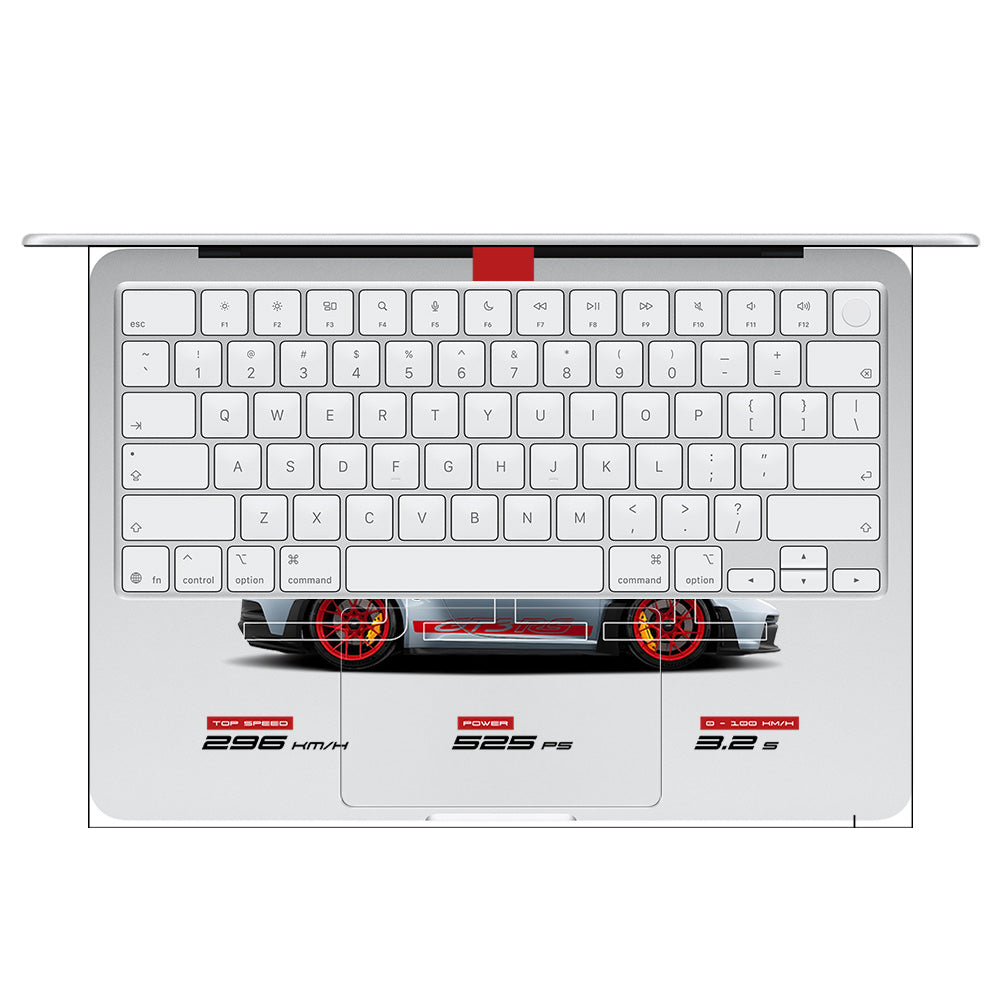 Transparent Porsche 911 GT3 RS MacBook Neo 13 Laptop Skin