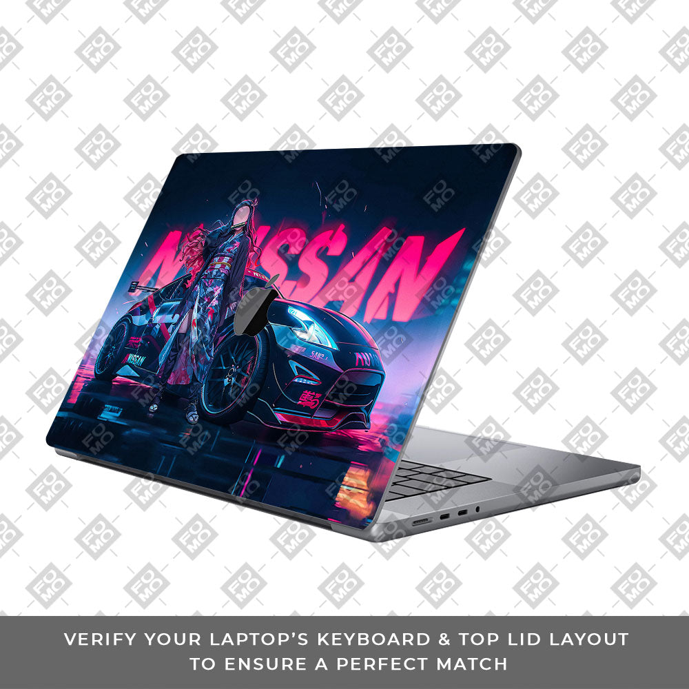 Neon Bloom Nezuko Racer MacBook Pro 13 M2 2022 Laptop Skin
