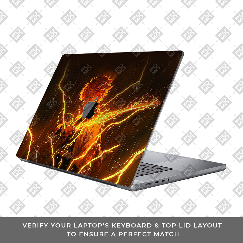 Thunder Soul Lightning Zenitsu MacBook Pro 13 M2 2022 Laptop Skin