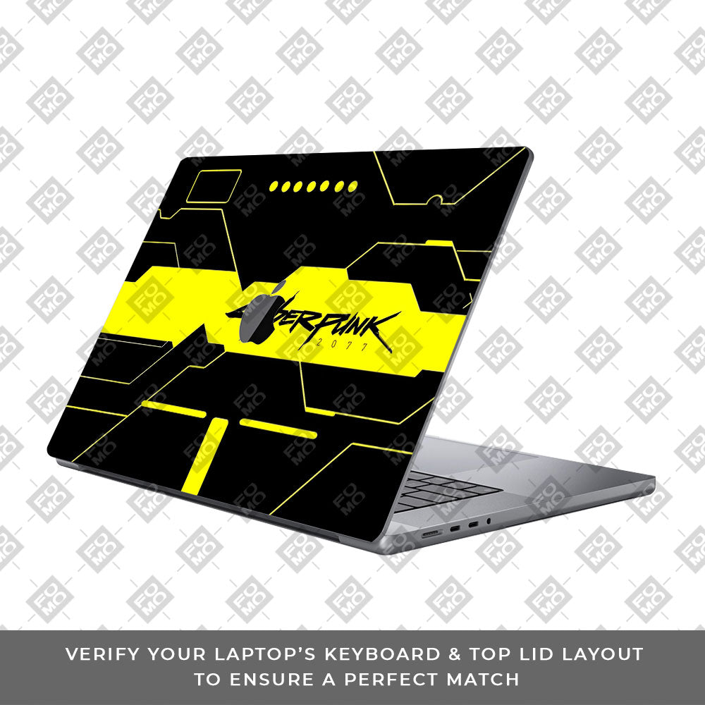 Cyberpunk Yellowline Grid MacBook Pro 13 M1 2020 Laptop Skin