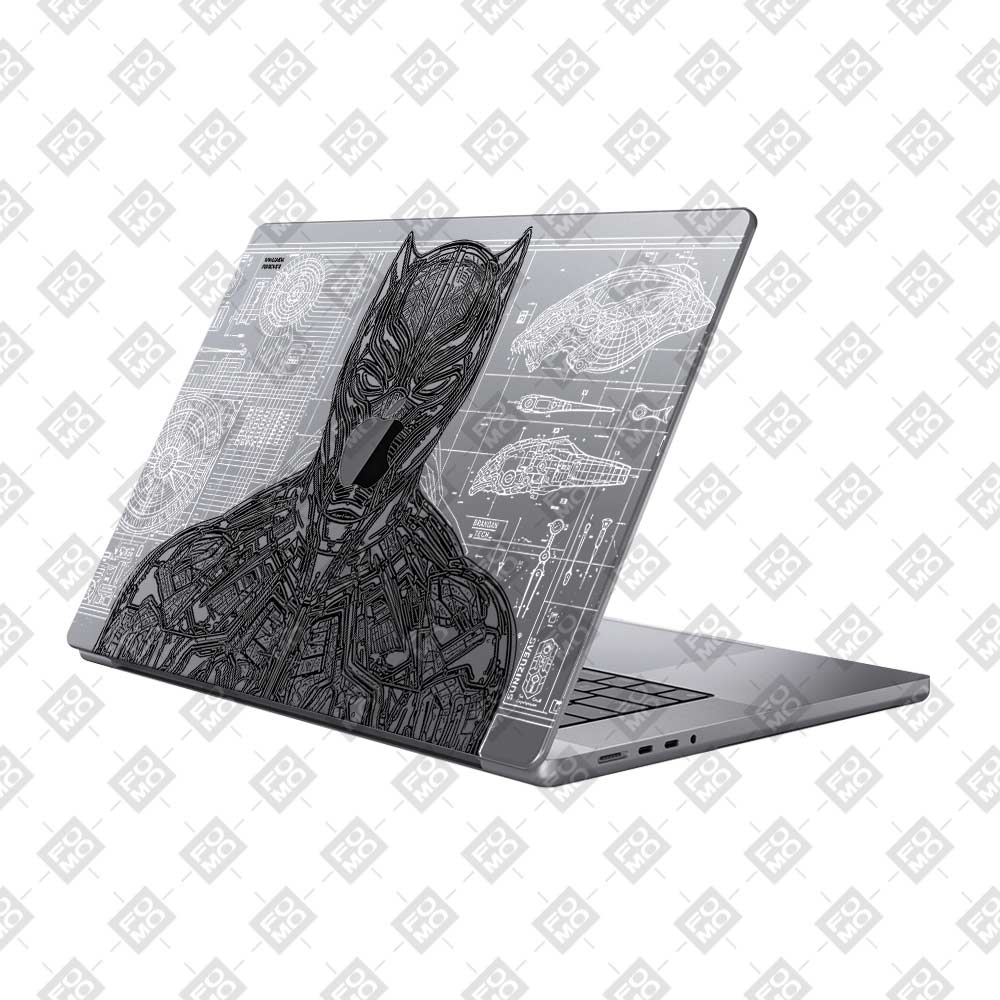 Transparent Black Panther Techshell MacBook Pro 16 M1, M2, M3, M4 2021-2024 Laptop Skin