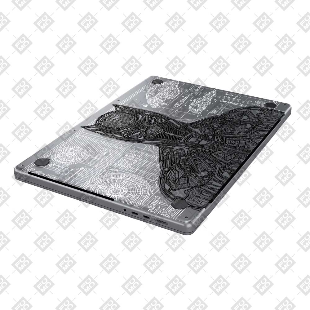 Transparent Black Panther Techshell MacBook Pro 14 M1, M2, M3, M4 2021-2024 Laptop Skin