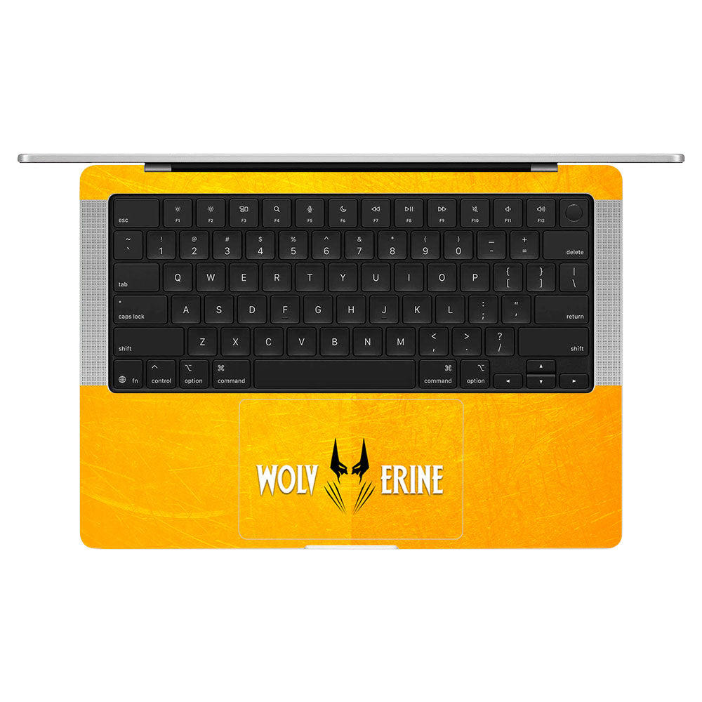 Wolverine with Yellow Background MacBook Pro 14 M5 2025 Laptop Skin